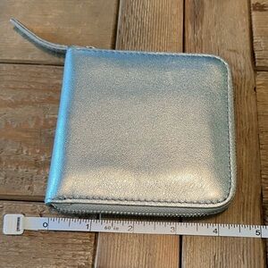 Madewell Essential Zip Silver Metallic Wallet